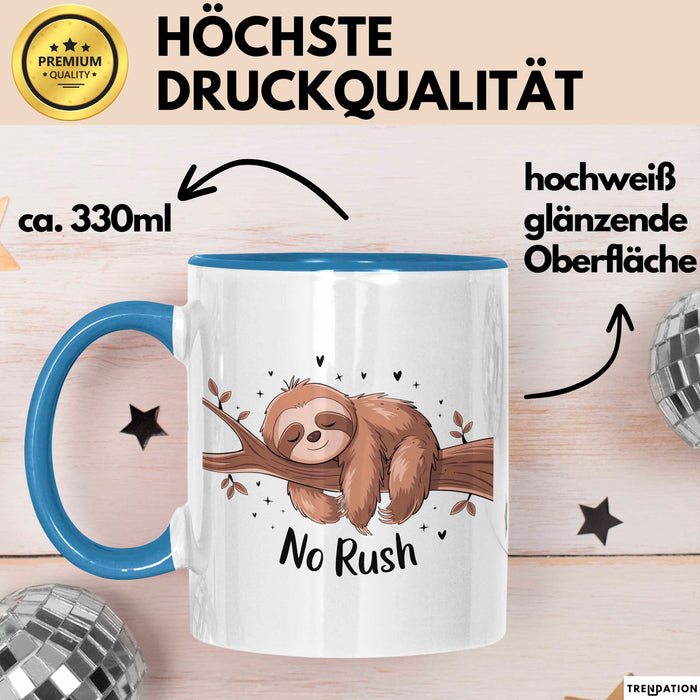 Faultier Liebhaber Tasse Geschenk Lustige Geschenkidee Spruch Für Langsames Leben Fans Blau Trendation