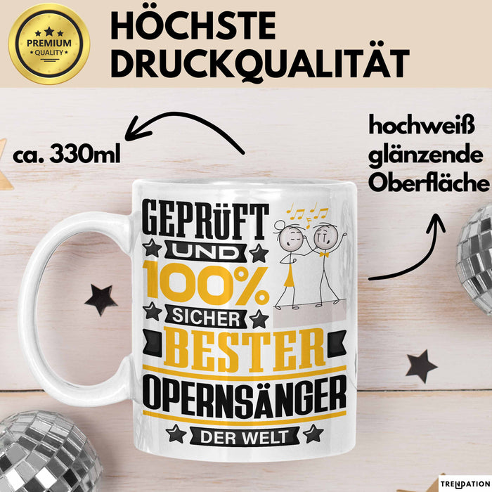 Opernsänger Geschenk Lustiger Spruch für Opernsänger Geschenkidee Bester Opernsänger Der Welt Weiß Trendation