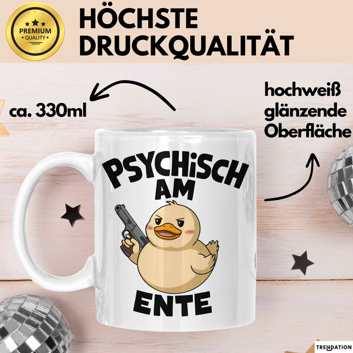 Sarkasmus Sarkastisch Tasse Geschenk Lustige Geschenkidee Spruch Psychisch Am Ente Weiß Trendation