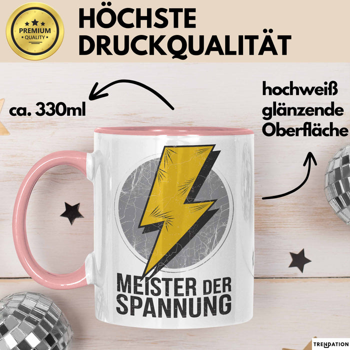 Elektriker Tasse Geschenk Meister der Spannung Geschenk Rosa Trendation