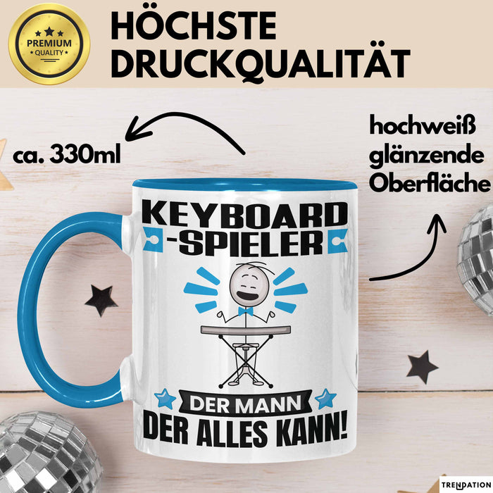 Keyboard-Spieler Tasse Geschenk für Keyboard-Spieler Der Mann Der Alles Kann Geschenkidee zum Geburtstag Blau Trendation