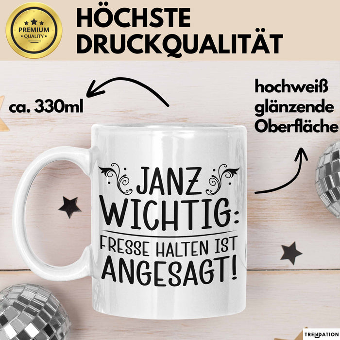 Kollege Tasse Geschenk Janu Wichtig Fresse Halten Ist Angesagt Weiß Trendation