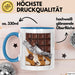 Schokoladenliebhaber Tasse Geschenkidee für Naschkatzen Blau Trendation