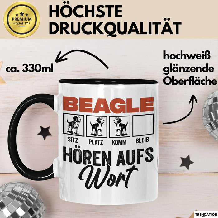 Beagle Hören Aufs Wort Tasse Geschenk Beagle Besitzer Mama Becher Trendation
