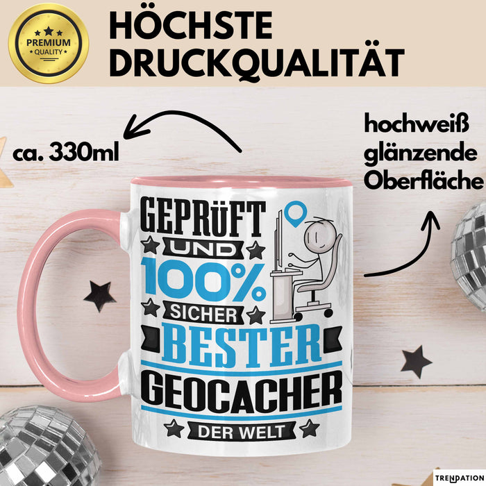 Geocacher Geschenk Lustiger Spruch für Geocacher Geschenkidee Bester Geocacher Der Welt Rosa Trendation