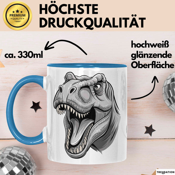 Dinosaurier Tier Tasse Geschenk Lustige Geschenkidee Spruch Blau Trendation
