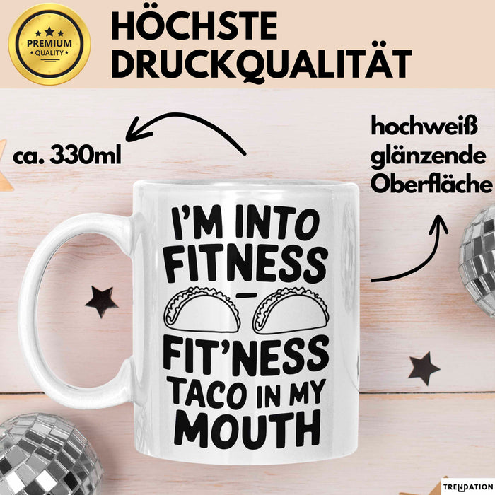 Tacos Liebhaber Tasse Geschenk Lustige Geschenkidee Spruch Fitness Taco In My Mouth Weiß Trendation