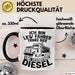 LKW Fahrer Tasse Geschenk Ich Bin LKW Fahrer Trinke Bier und Verbrenne Diesel Humor Geschenkidee Kaffee-Becher Schwarz Trendation