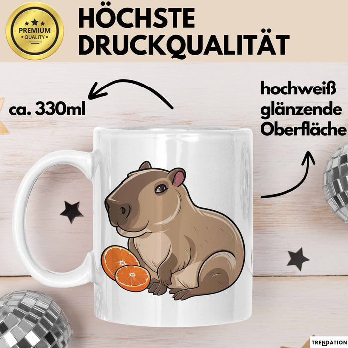 Capybara Tasse Geschenk Lustig Capybara-Liebhaber Weiß Trendation