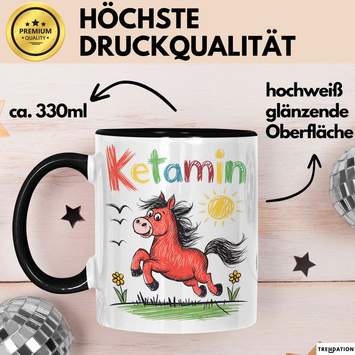 Ketamin Einhorn Tasse Geschenk Lustige Geschenkidee Spruch Ketamin Schwarz Trendation