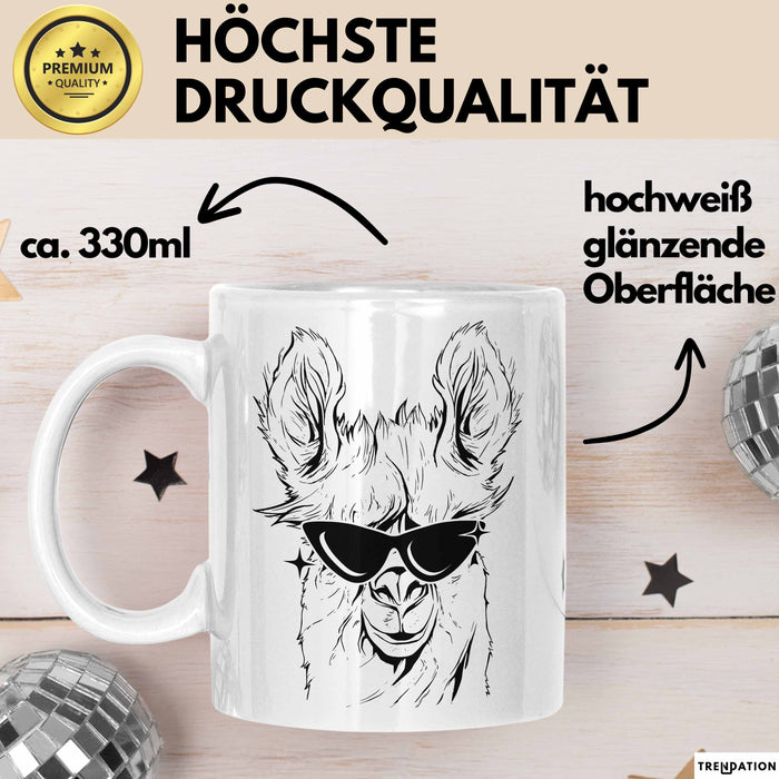 Llama Alpaka Tasse Geschenk Lama Geschenkidee für Lama-Fans Weiß Trendation