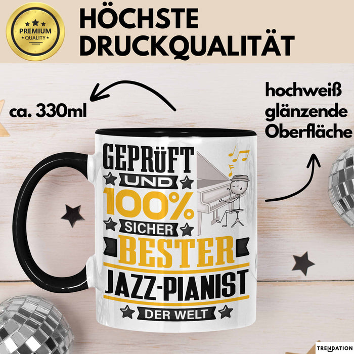 Jazz-Pianist Geschenk Lustiger Spruch für Jazz-Pianist Geschenkidee Bester Jazz-Pianist Der Welt Schwarz Trendation