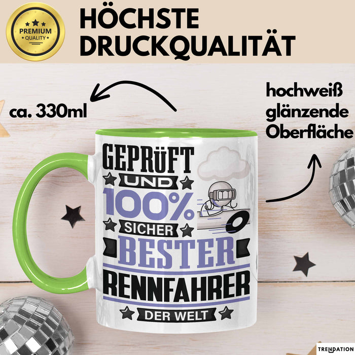 Rennfahrer Geschenk Lustiger Spruch für Rennfahrer Geschenkidee Bester Rennfahrer Der Welt Grün Trendation