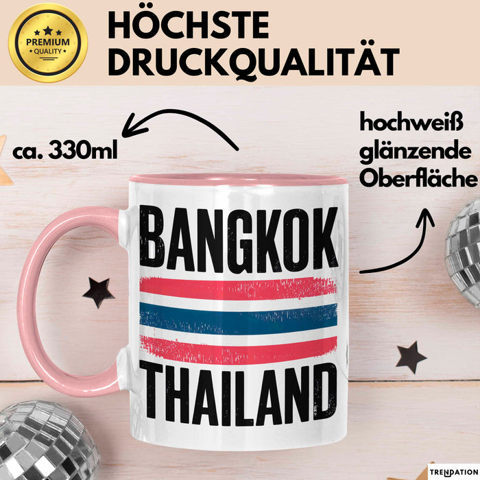 Bangkok Thailand Tasse Geschenk Lustige Geschenkidee Spruch Rosa Trendation