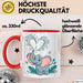 Elefantenliebhaber Tasse Geschenkidee für Wildtier Fans Rot Trendation