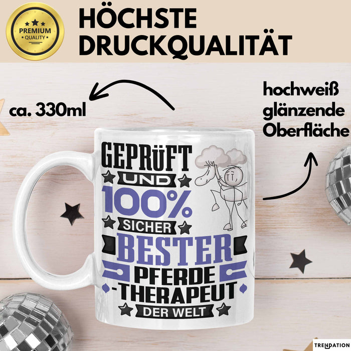 Pferdetherapeut Geschenk Lustiger Spruch für Pferdetherapeut Geschenkidee Bester Pferdetherapeut Der Welt Weiß Trendation