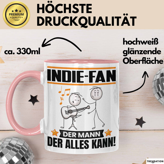 Indie-Fan Tasse Geschenk für Indie-Fan Der Mann Der Alles Kann Geschenkidee zum Geburtstag Rosa Trendation