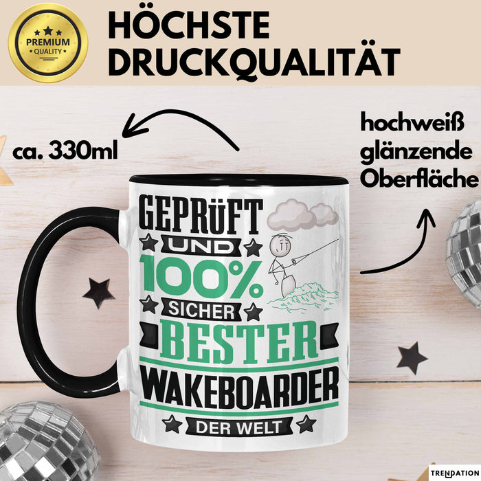 Wakeboarder Geschenk Lustiger Spruch für Wakeboarder Geschenkidee Bester Wakeboarder Der Welt Schwarz Trendation