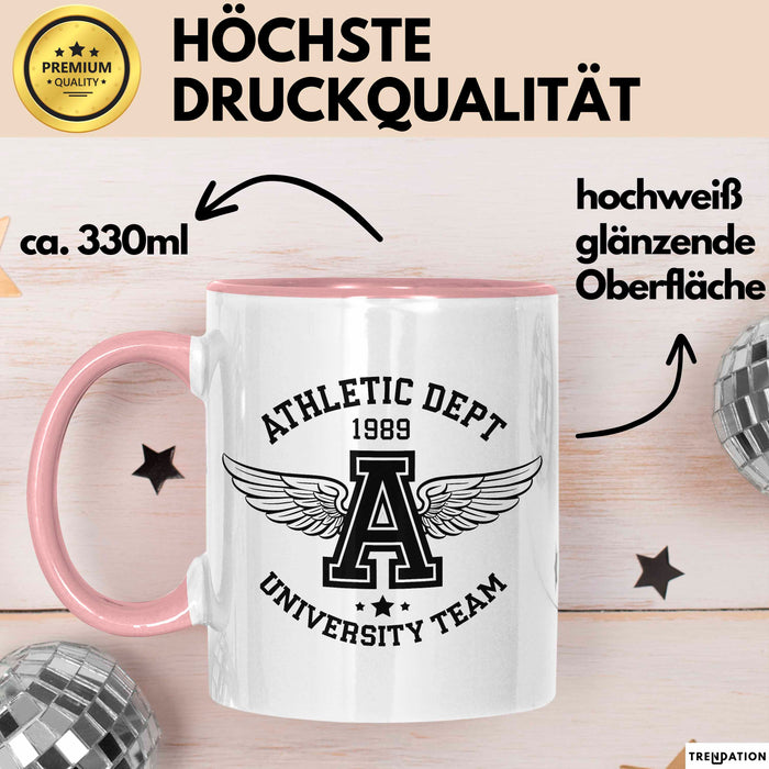 Sportabteilung Universitätsmannschaft Tasse Geschenk Lustige Geschenkidee Spruch Rosa Trendation