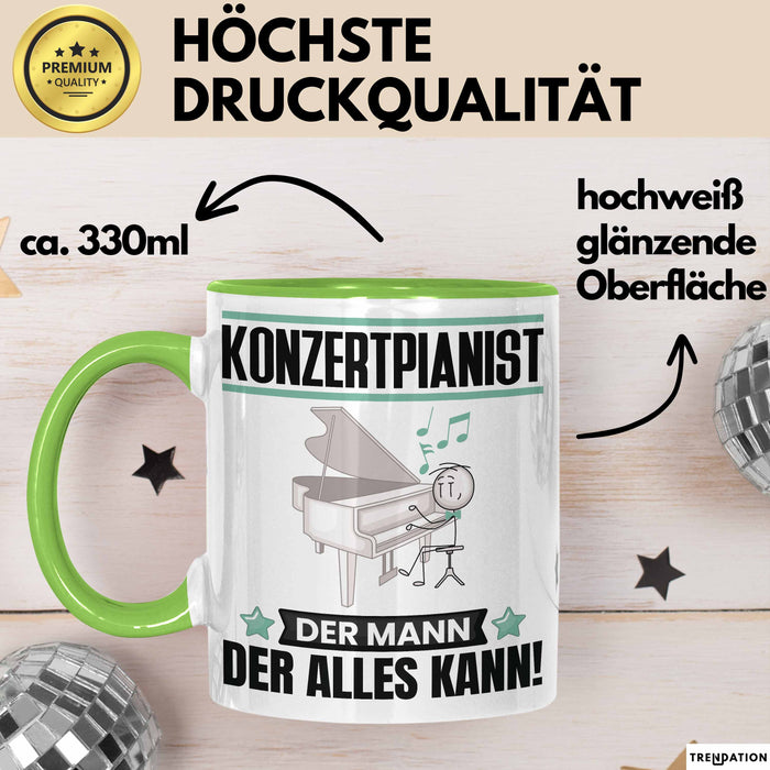 Konzertpianist Tasse Geschenk für Konzertpianist Der Mann Der Alles Kann Geschenkidee zum Geburtstag Grün Trendation