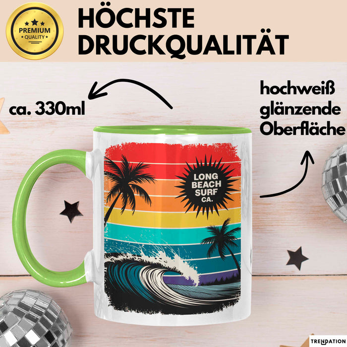 Los Angeles LA Kalifornien USA Tasse Geschenk Lustige Geschenkidee Spruch Retro Surfen Grün Trendation