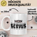 München Servus Tasse Geschenk Heimat Münchener Geschenkidee Kaffee-Becher Bayern Servus Weiß Trendation