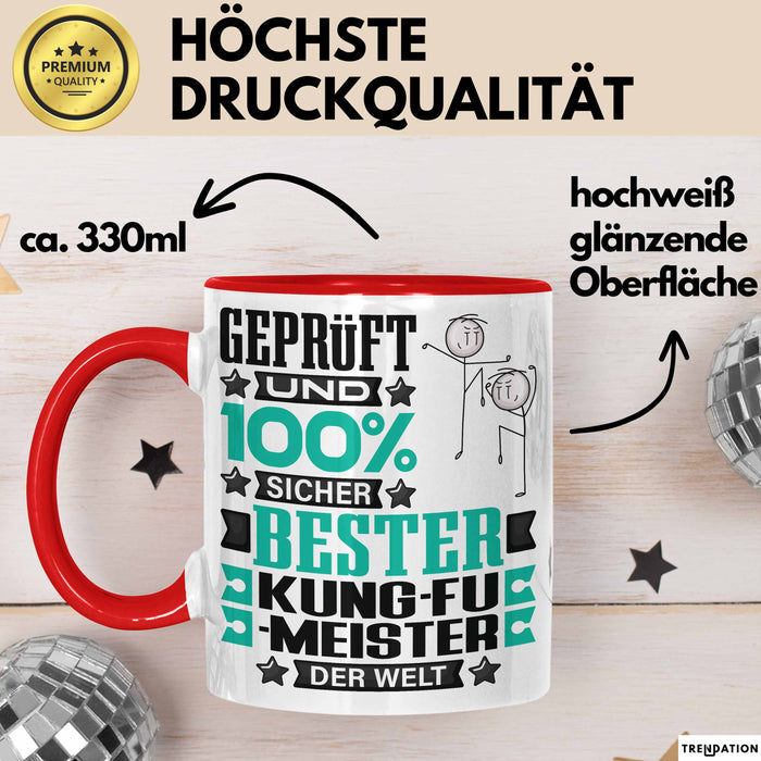 Kung-Fu-Meister Geschenk Lustiger Spruch für Kung-Fu-Meister Geschenkidee Bester Kung-Fu-Meister Der Welt Rot Trendation