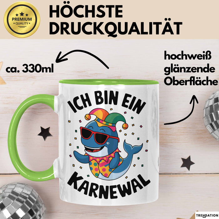 Kölner Karneval Tasse Geschenk Ich bin Karneval Fan Grün Trendation