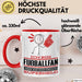 Fußballfan Geschenk Tasse Ich Bin Fußballfan Aber Sag Doch Einfach Superheld Lustige Geschenkdiee für Fußballfan Kaffee-Becher Rot Trendation
