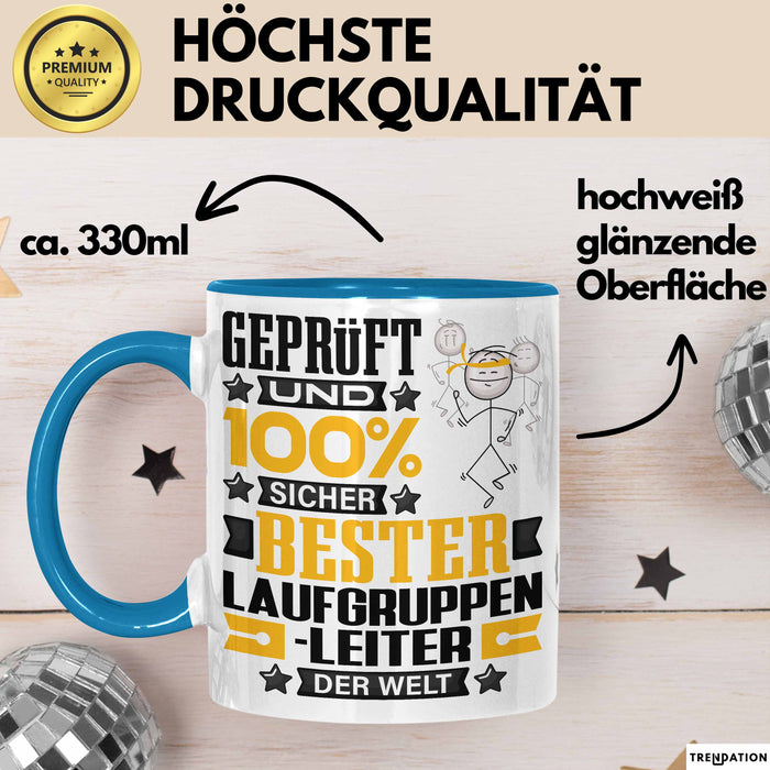 Laufgruppenleiter Geschenk Lustiger Spruch für Laufgruppenleiter Geschenkidee Bester Laufgruppenleiter Der Welt Blau Trendation
