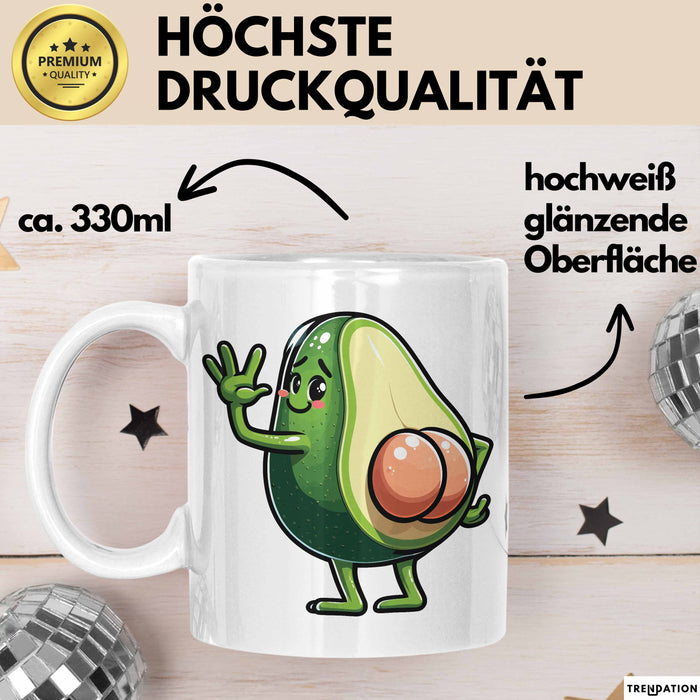 Avocado-Liebhaber Tasse Geschenk Hintern Geschenkidee Weiß Trendation