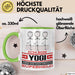 Yogi Geschenk Tasse Ich Bin Yogi Aber Sag Doch Einfach Superheld Lustige Geschenkdiee für Yogi Kaffee-Becher Grün Trendation