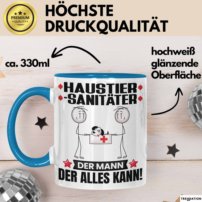 Haustiersanitäter Tasse Geschenk für Haustiersanitäter Der Mann Der Alles Kann Geschenkidee zum Geburtstag Blau Trendation