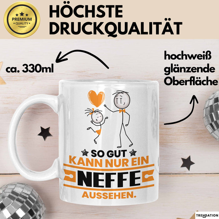 Neffe Geschenk Tasse So Gut Kann Nur Ein Neffe Aussehen Geschenkidee Kaffee-Becher Weiß Trendation