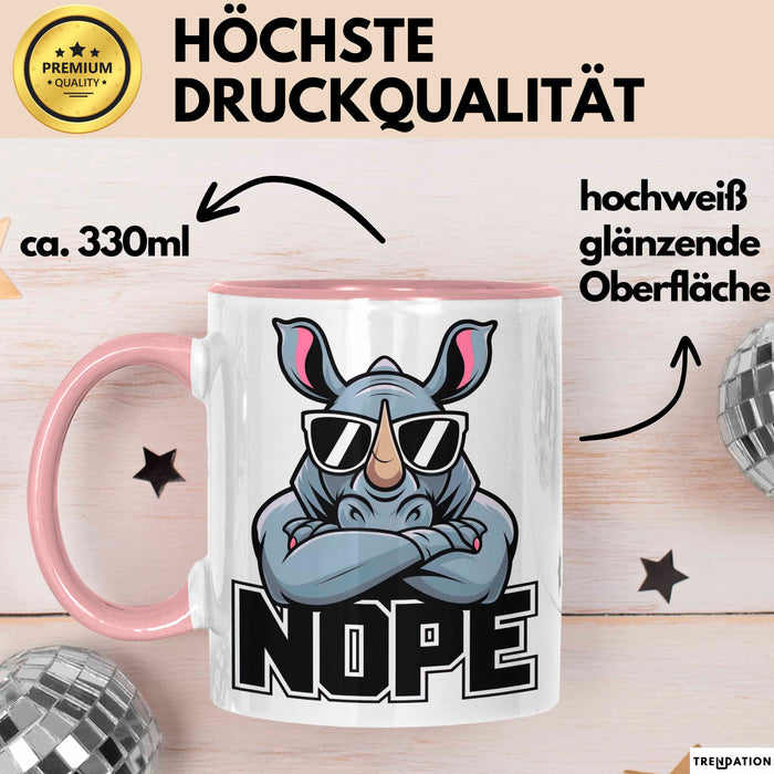Nashorn Tasse Geschenk Lustige Geschenkidee Spruch Nö Rosa Trendation