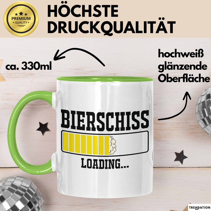 Bierschiss Loading Tasse Geschenk Der Morgen Danach Grün Trendation