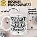 Anja Tasse Geschenk Perfekt Sein Kann Jeder Geschenkidee Geburtstag Weiß Trendation