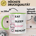 KPop Tasse Geschenk Eat Sleep KPop Repeat Spruch Geschenkidee Grün Trendation