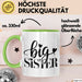 Big Sister Ältere Geschwister Schwestern Tasse Becher Geschenk Lustige Geschenkidee Spruch Big Sister Grün Trendation