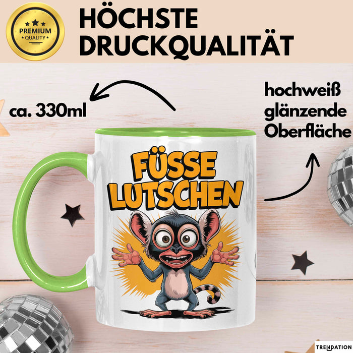 Sarkasmus Sarkastisch Tasse Geschenk Lustige Geschenkidee Spruch Füsse Lutschen Grün Trendation