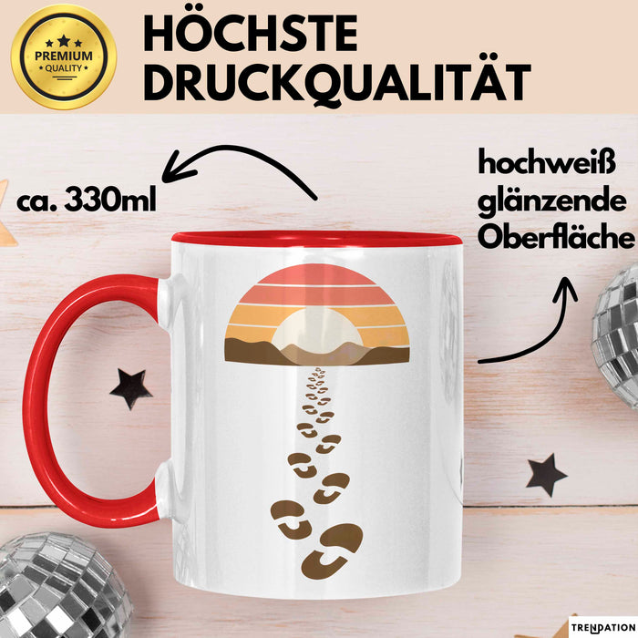 Wandern Tasse Geschenkidee Pfad Entdecker Lustiger Spruch Geschenkidee Lustig Rot Trendation