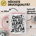 Ulrike Tasse Geschenk Chillt Mal Alle Ulrike Ist Ja Jetzt Da Geschenkidee Becher mit Name Rosa Trendation