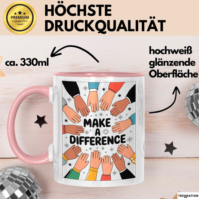 Freiwilliger Tasse Geschenk Lustige Geschenkidee Spruch Für Veränderungs Macher Rosa Trendation