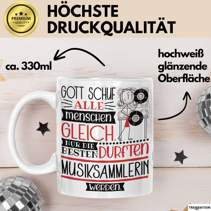 Musiksammlerin Geschenk Becher Tasse Gott Schuf Alle Menschen Gleich Nur Die Besten Durfeten Musiksammlerin Werden Geschenkidee Lustig Weiß Trendation