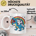 Einhorn Liebhaber Tasse Geschenk Einhorn Reitet Auf Dinosauriere T-Rex Dino Frauen Geschenk Weiß Trendation