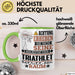 Triathlet Geschenk Tasse Lustiger Spruch Erheben Sie Sich Der Triathlet Betritt den Raum Grün Trendation