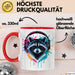Waschbär Tierliebhaber Musik Kopfhörer Tasse Geschenk Lustige Geschenkidee Spruch Rot Trendation