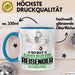 Reisender Geschenk Tasse So Gut Kann Nur Ein Reisender Aussehen Geschenkidee Kaffee-Becher Blau Trendation