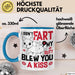 Boxer Tasse Geschenk Valentinstag I Didn't Fart My Butt Blew You A Kiss Geschenkidee Hundebesitzer Liebe Kaffee-Becher Blau Trendation