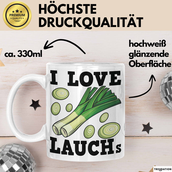 I Love Lauchs Tasse Geschenk Jogger Fitness Fun Spass Weiß Trendation